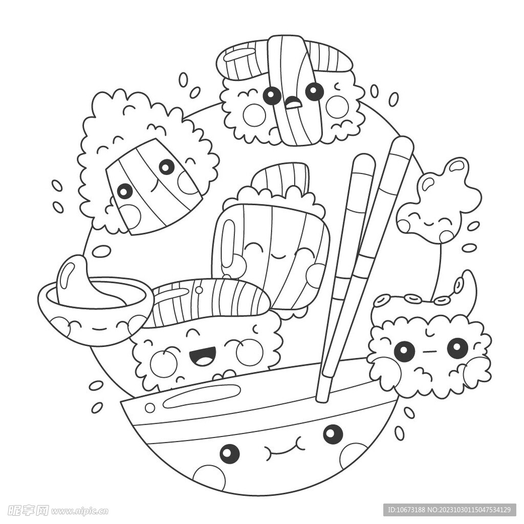 可爱描线图