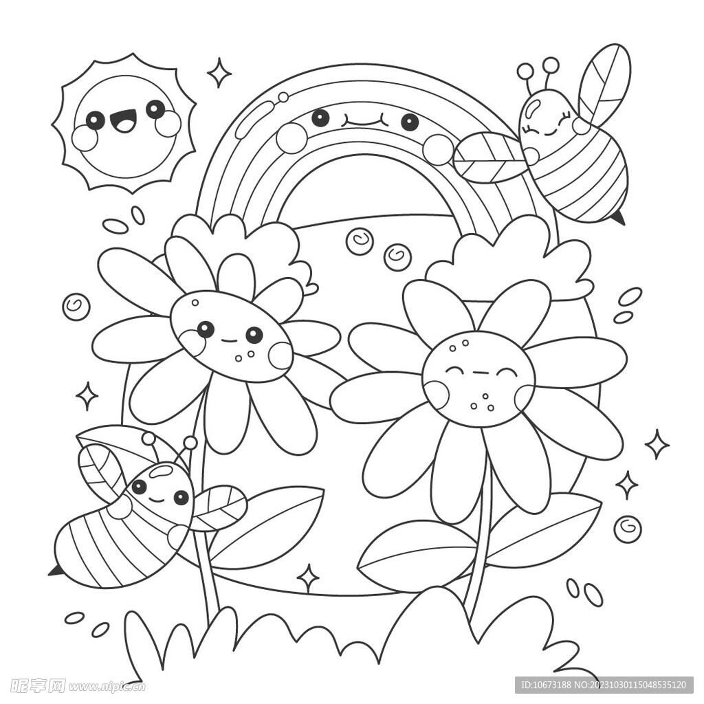 可爱描线图