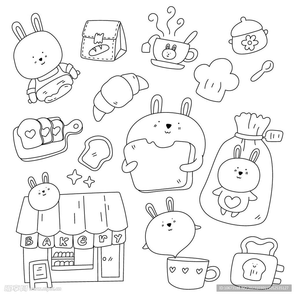 可爱描线图