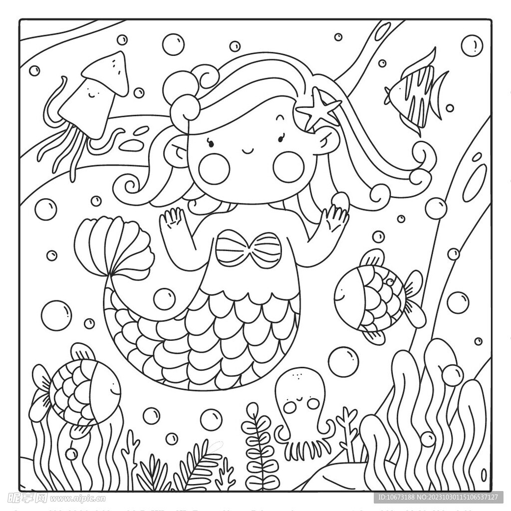 可爱描线图