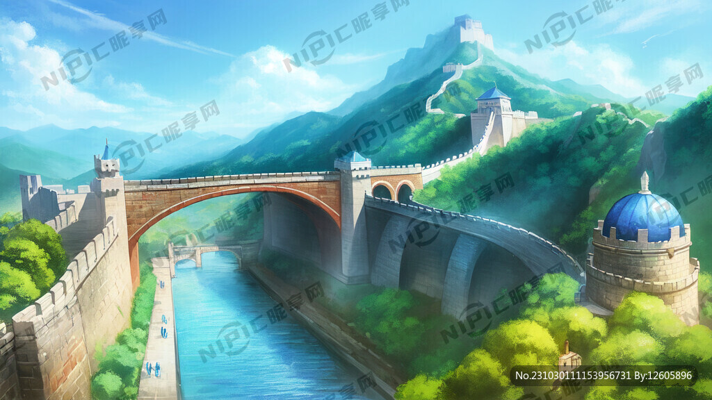 迪斯尼乐园的驴 来到了长城。