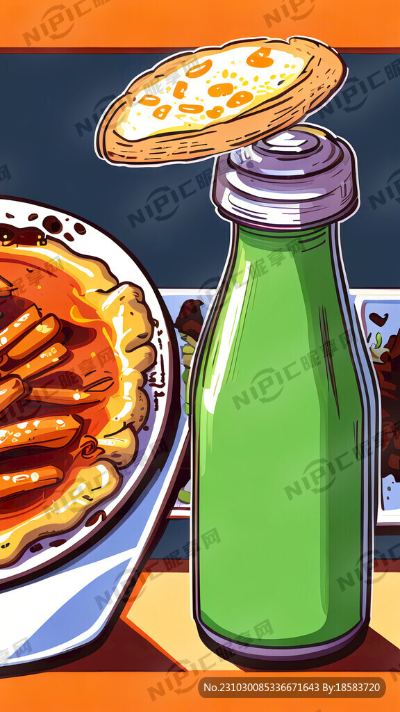 糟粕醋 漫画风格 美食海报