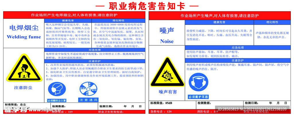 职业病危害告知栏