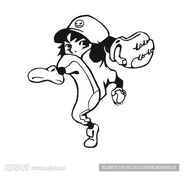 棒球小子卡通人物形象