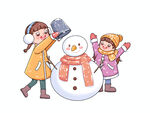 雪人插画素材