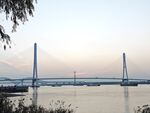 日落时的长江大桥