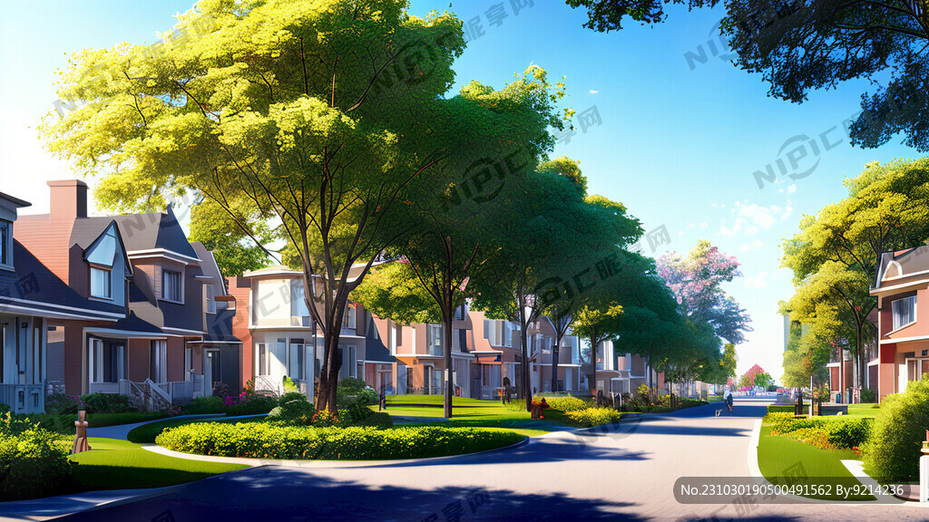 住宅小区公园 画面开阔 真实感