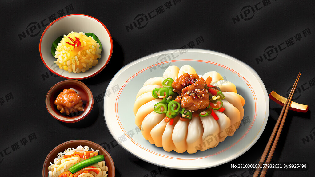 美食黑色背景