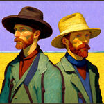 旅行的戴着鸭舌帽的两个男人