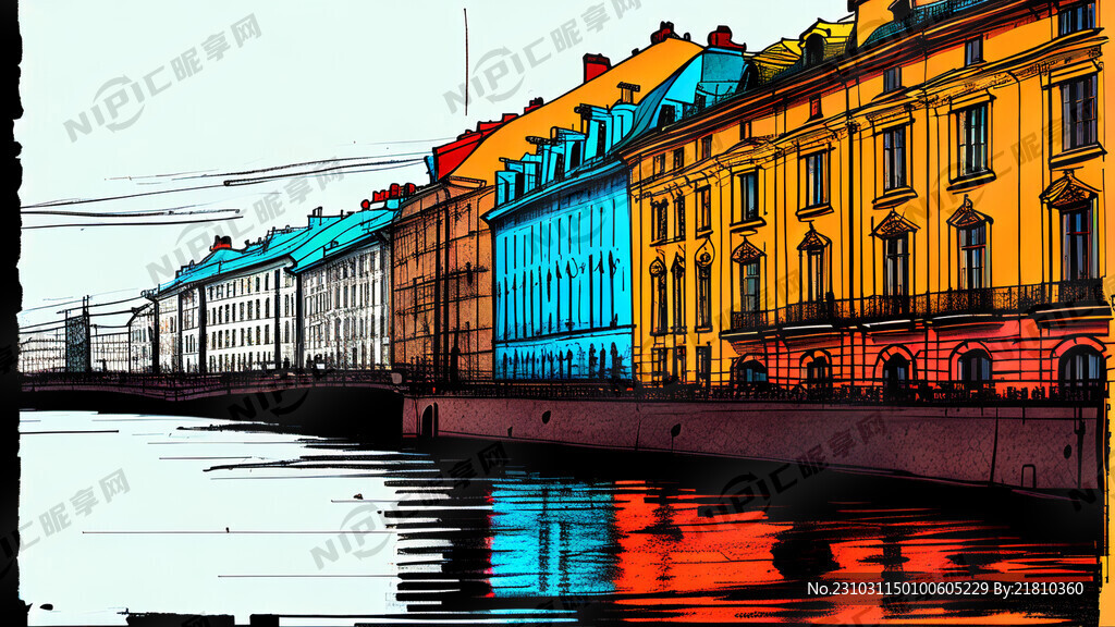 圣彼得堡 彩色素描风