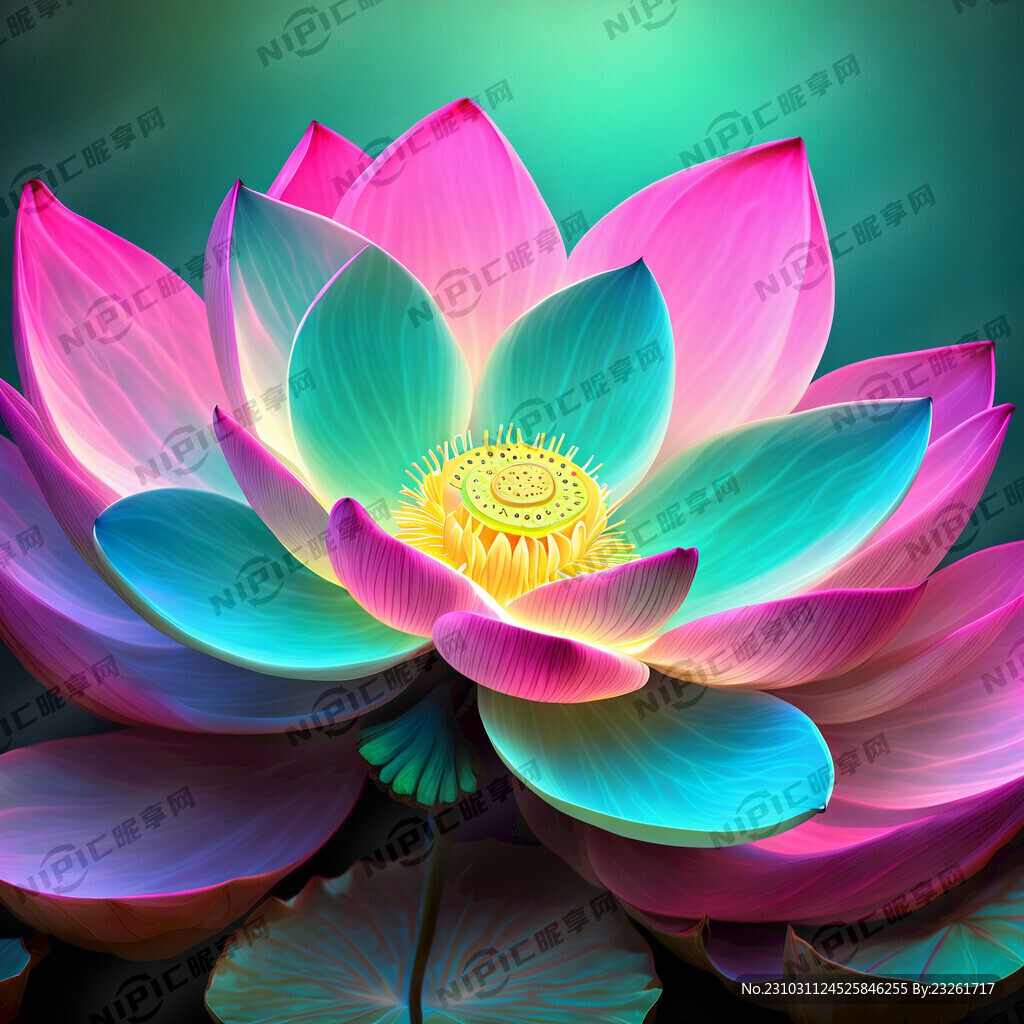 莲花 五颜六色 没有花蕊 鲜艳