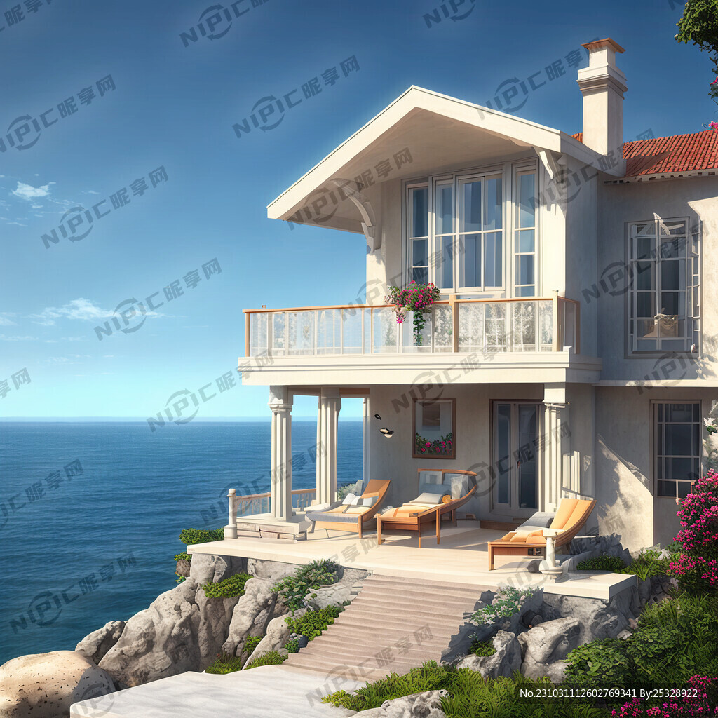 AI创作图海景别墅nipic.com-昵图网