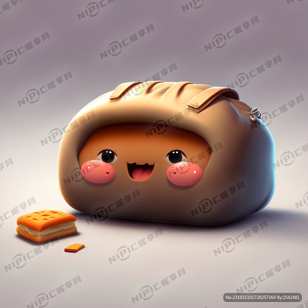包子卡通 可爱 白色背景