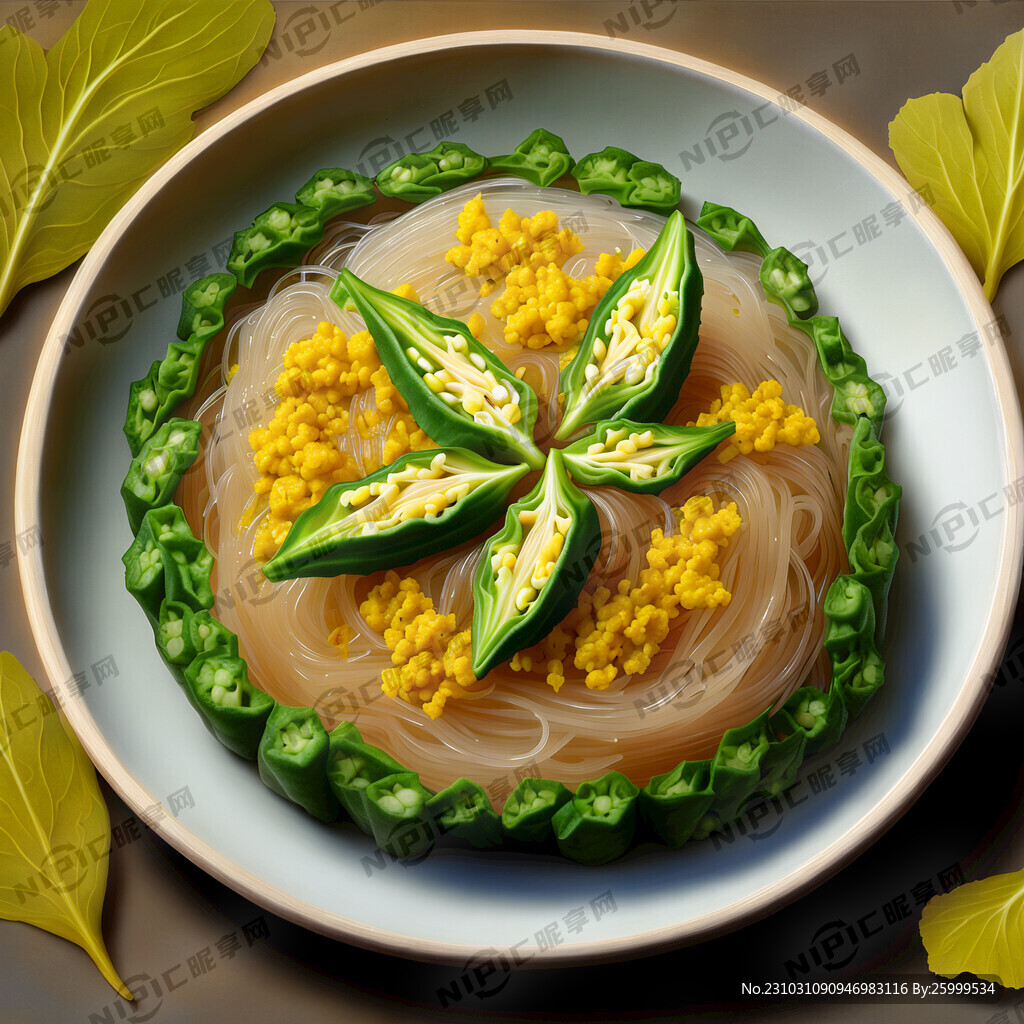 蒜蓉蒸三样秋葵粉丝娃娃菜