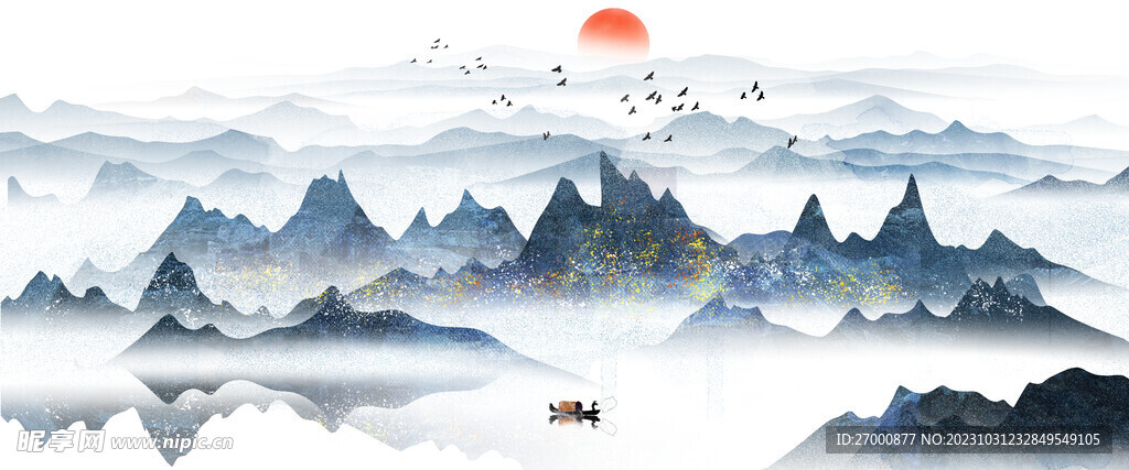 中国风山水背景