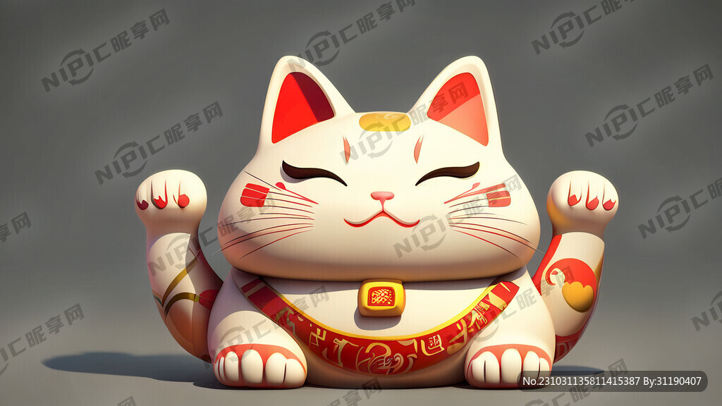 可爱卡通巨型招财猫
