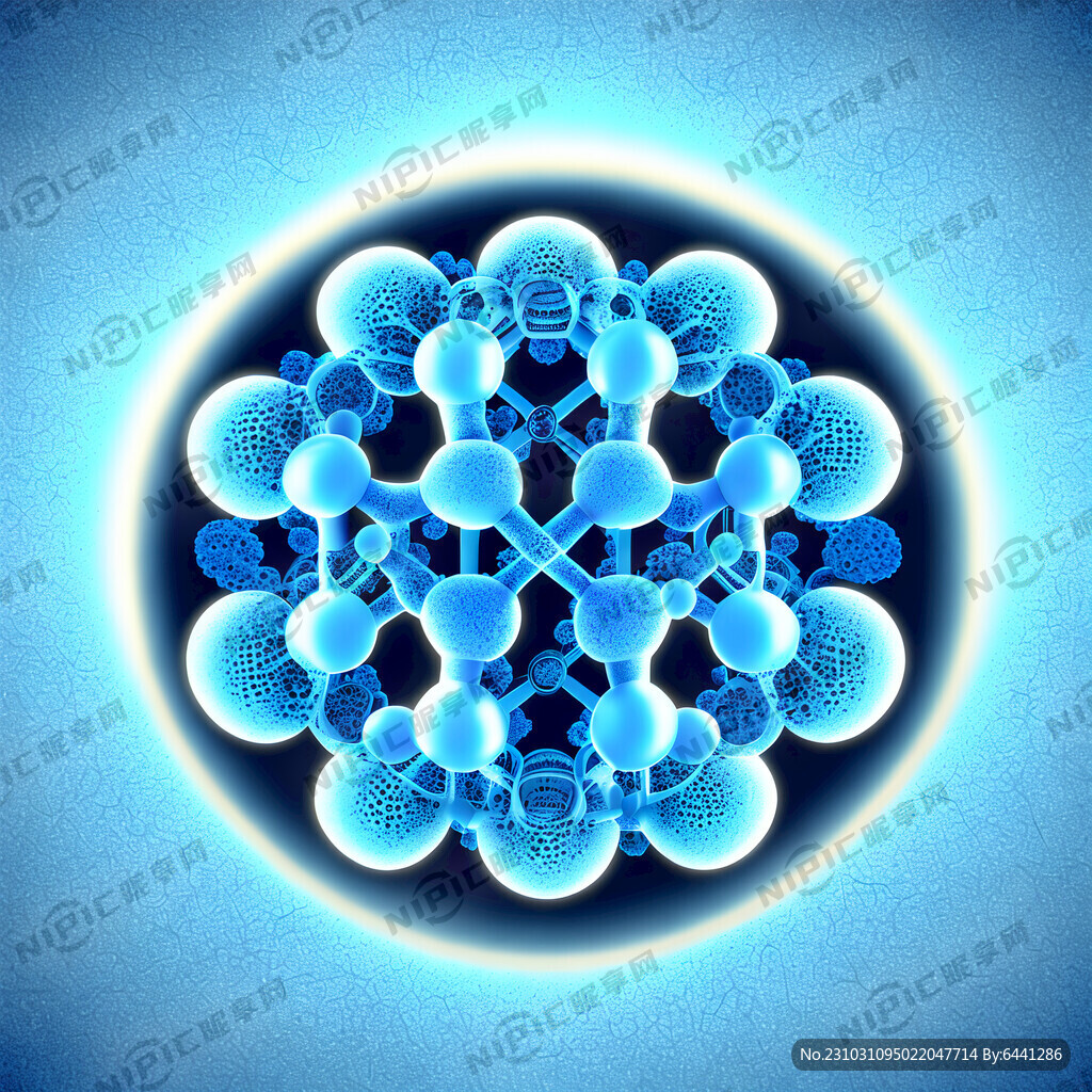 基因科技感生物分子蓝色背景精细