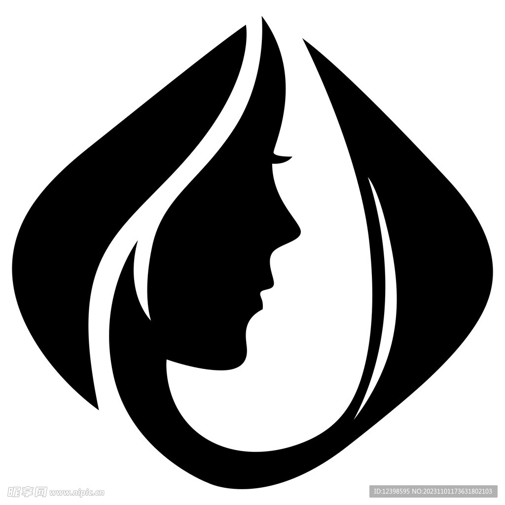 头发女人和脸的标志和符号
