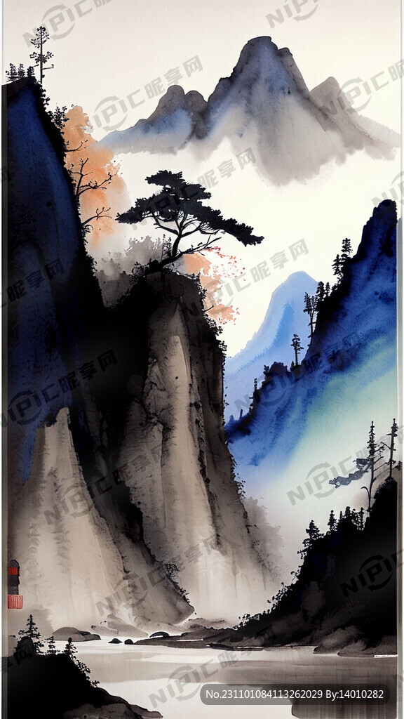山水 意境 墨色