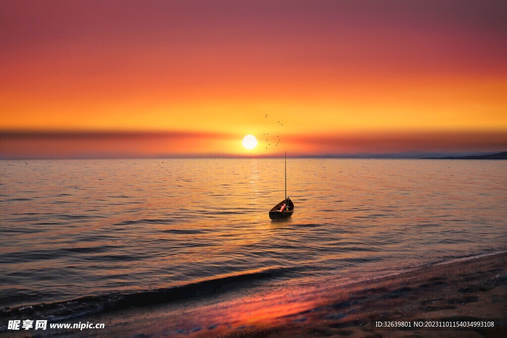 海面夕阳