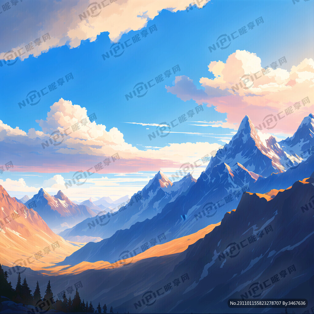 蓝天 白云 日出 名山实景