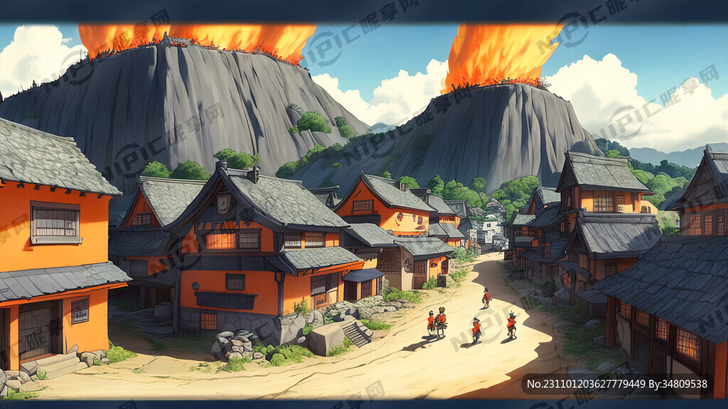 火影忍者火影村火影岩全景图