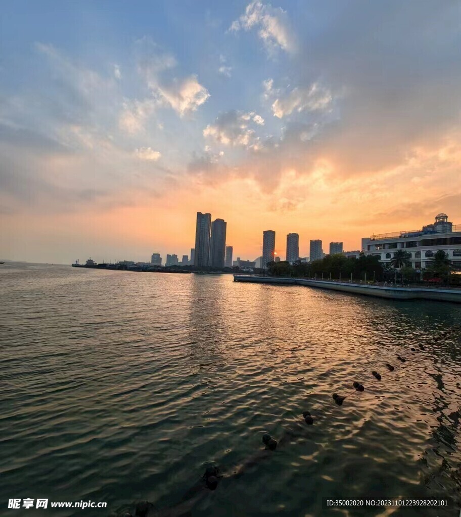 风景 晚霞 海景