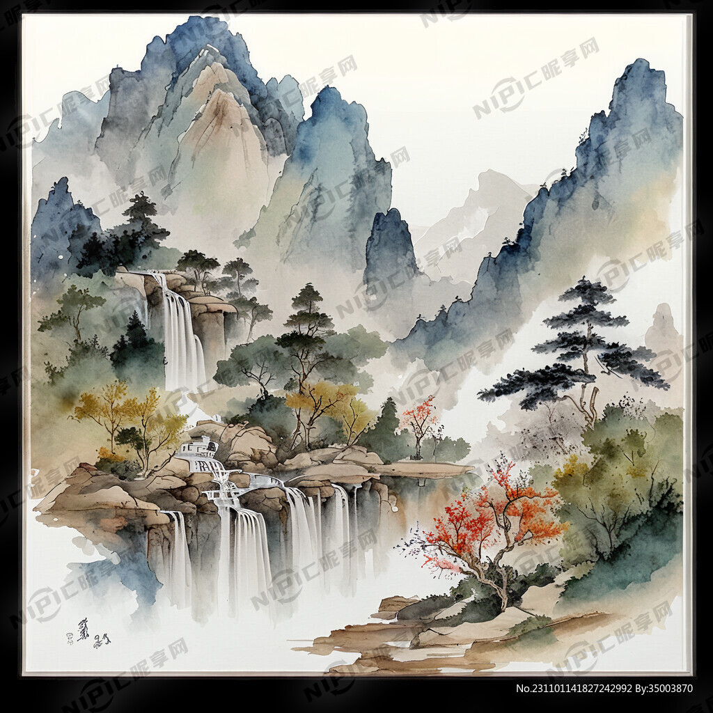 山泉水 晶莹剔透 中国风