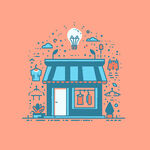 创意服装店简约扁平设计
