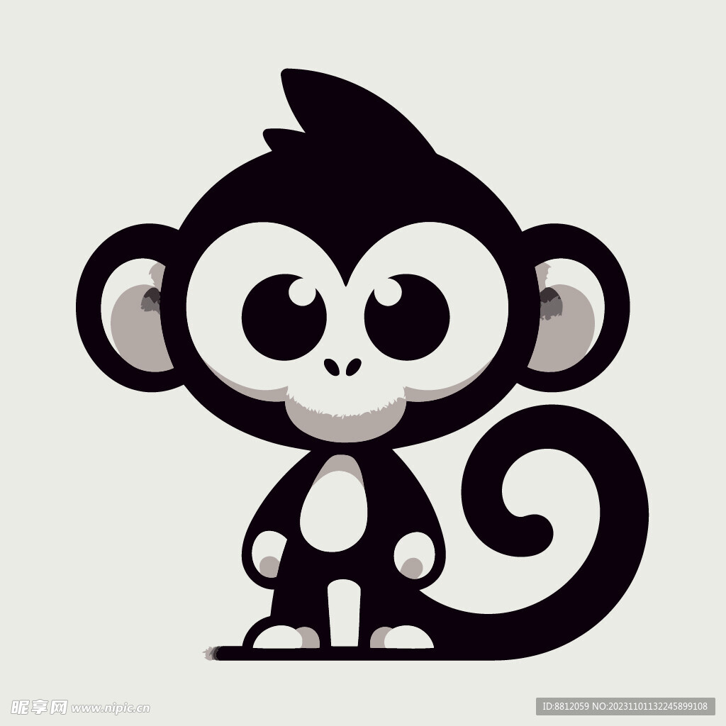 十二生肖之猴卡通设计