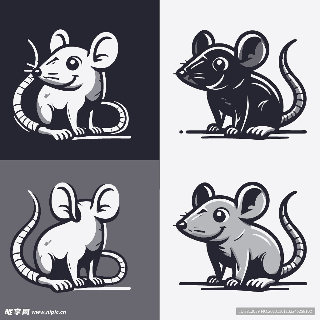 小老鼠剪影设计