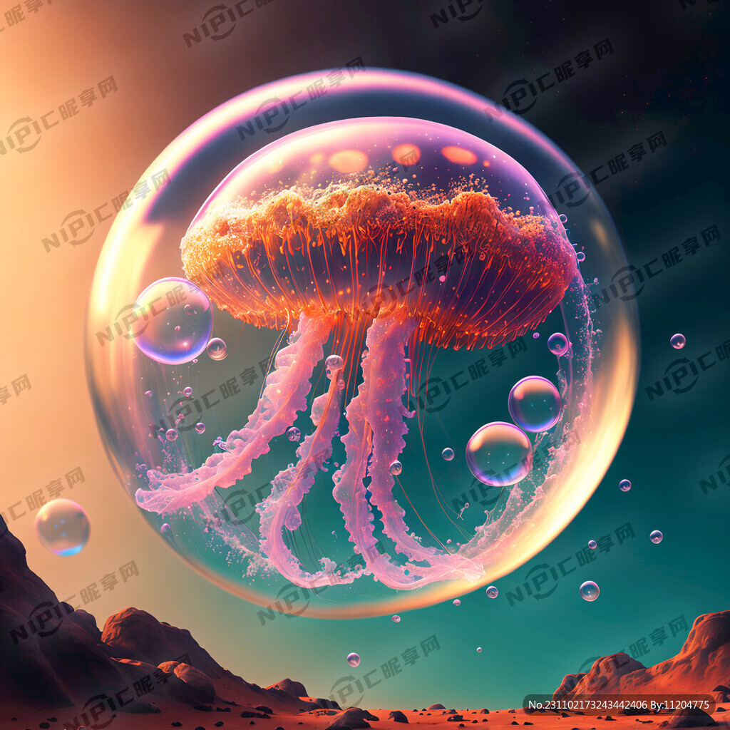 水母撞火星 泡泡 梦幻 科幻
