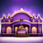 紫色圣诞音乐盒剧院正面全景