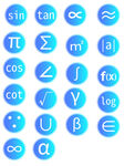 数学符号渐变风标签图标免扣