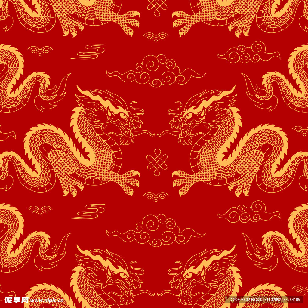 中国龙花纹图案