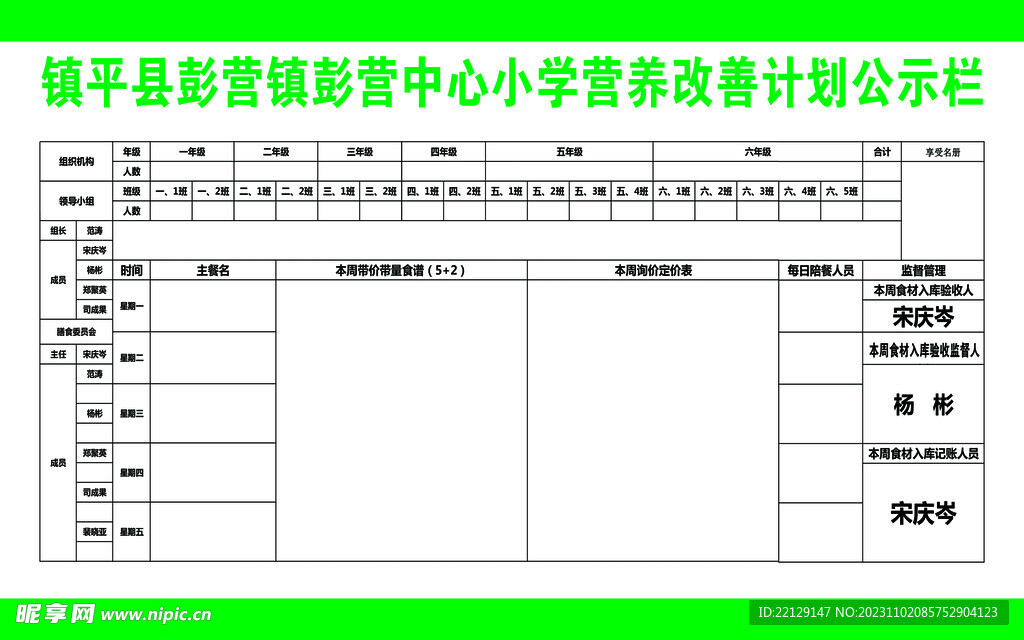 营业改善计划公示栏