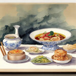 中式餐饮图案底纹很多平均分布