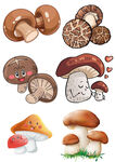 可爱小蘑菇花菇插图卡通元素合集