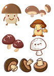 可爱小蘑菇娃娃卡通造型元素合集
