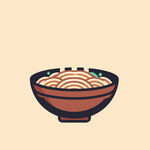 一碗面条简约插画