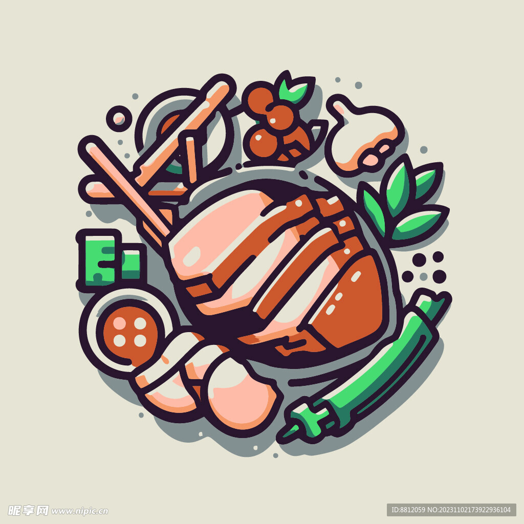 创意牛肉卡通设计