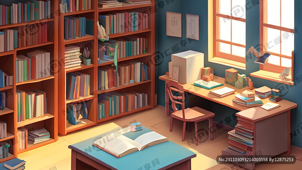 房间 学生 书籍 立体