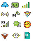 小清新5G通信标签图标免扣