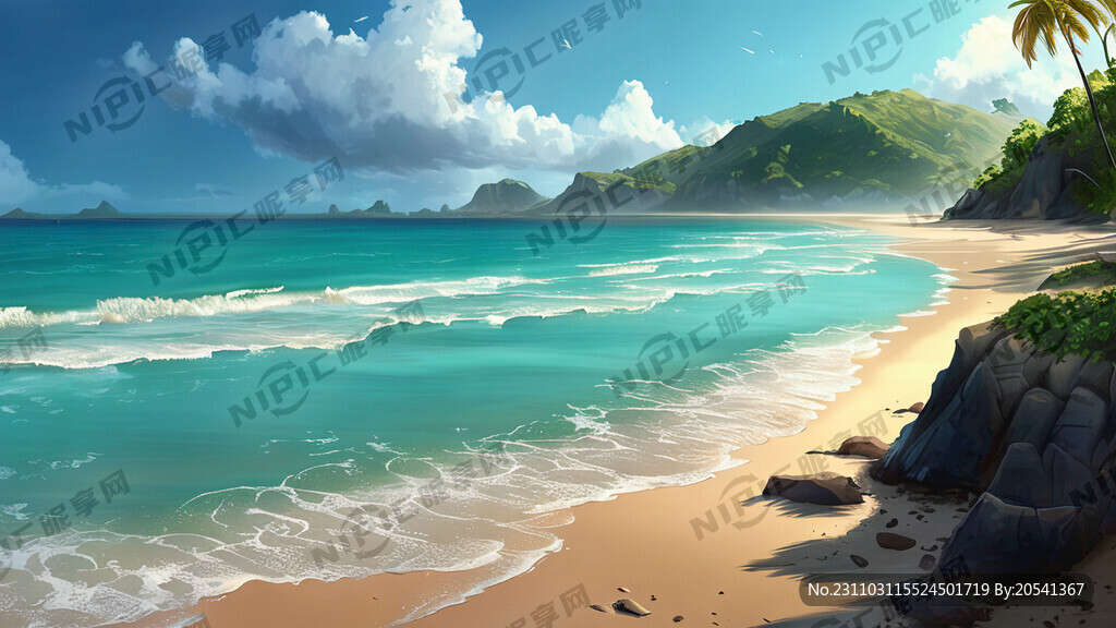漂亮的海景 有沙滩