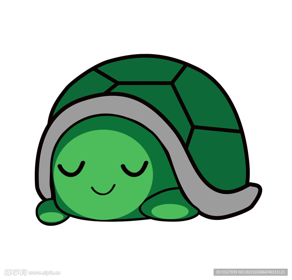 乌龟睡觉插画