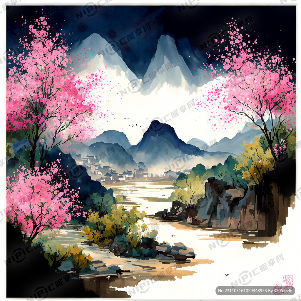 水粉 碎花