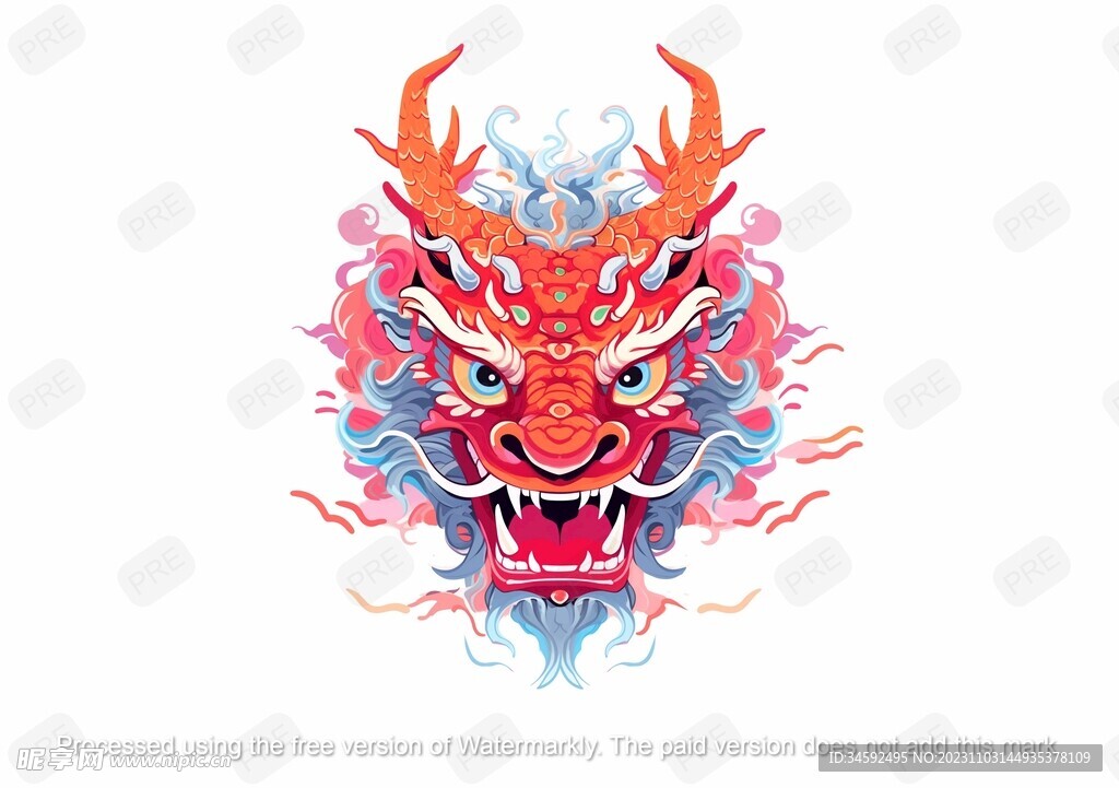 单层炫彩龙形象