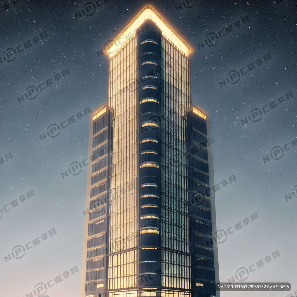 高楼大厦仰视夜景