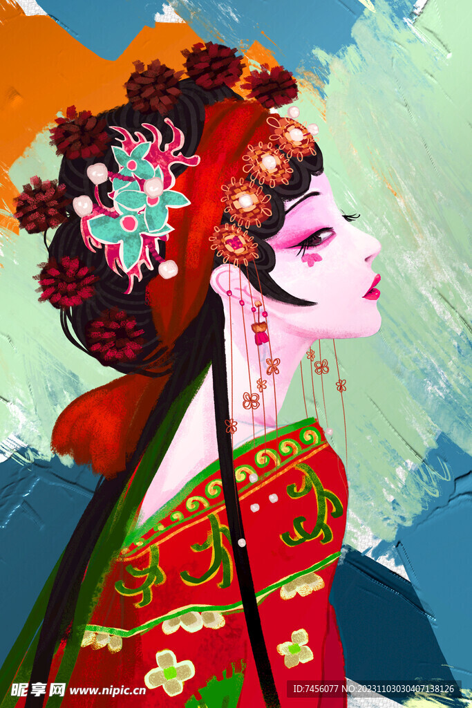 古装美女侧脸艺术挂画装饰画