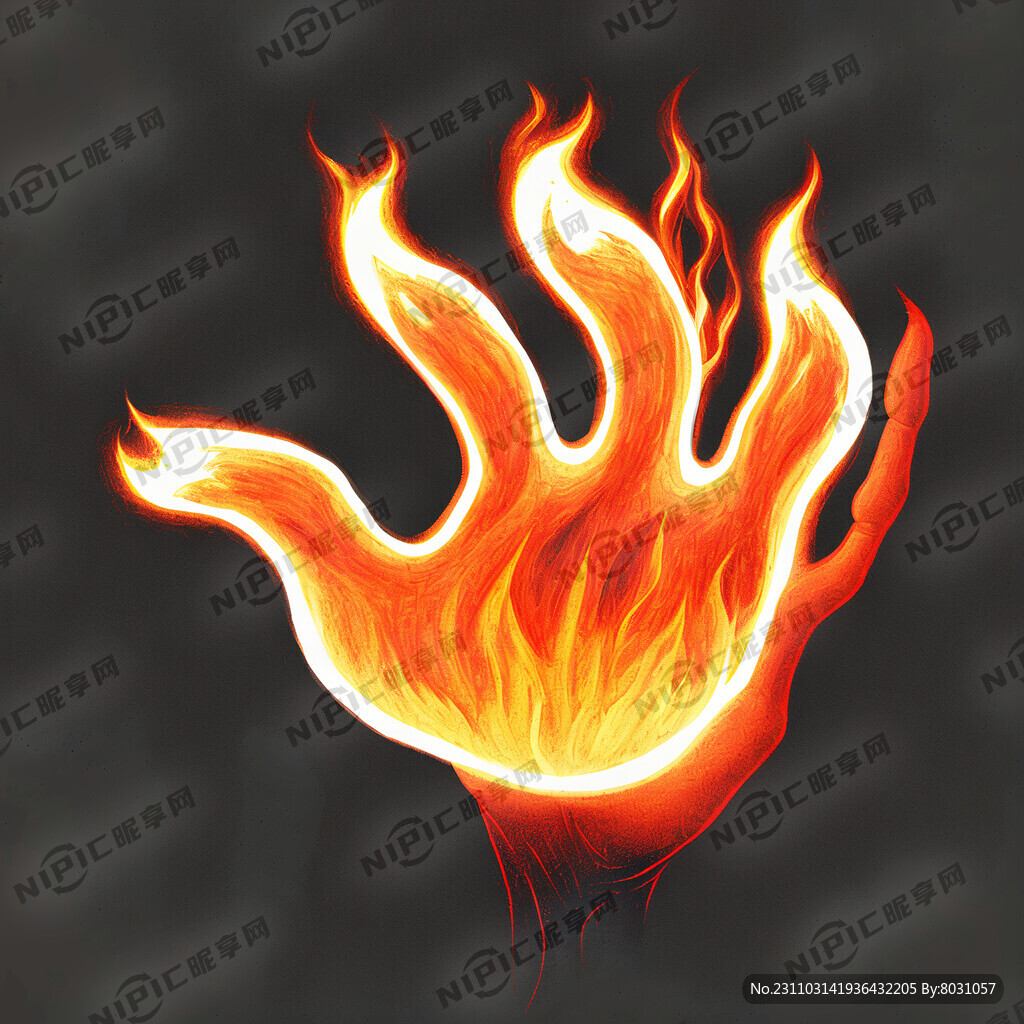 火焰 手绘 黑色底 灵动 图标